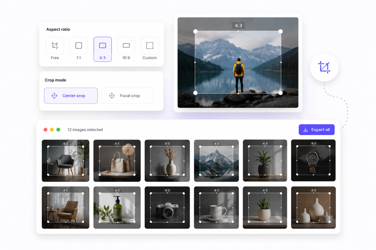 Trim image sets to one ratio, one frame, one repeatable standard
