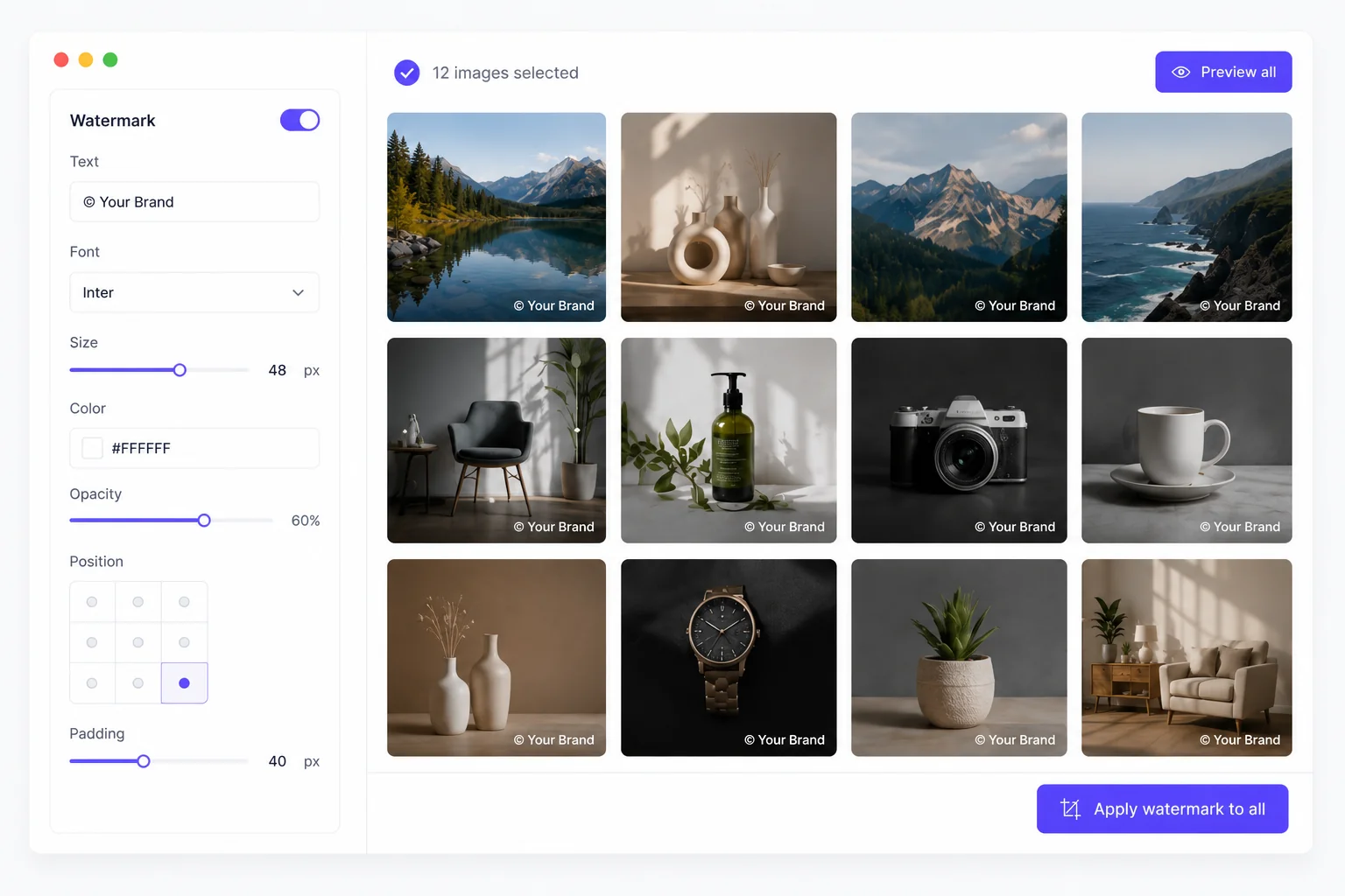 Stamp your batch with consistent text overlays
